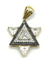 14K Gold and Diamond Star of David with Central Stone Necklace